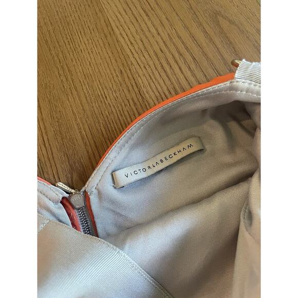 Victoria Beckham Iconic Orange Tangerine Cocktail Bodycon Dress Halter Pencil - Picture 12 of 16